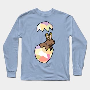 Capybara in Bunny Ears Funny Easter Egg Long Sleeve T-Shirt